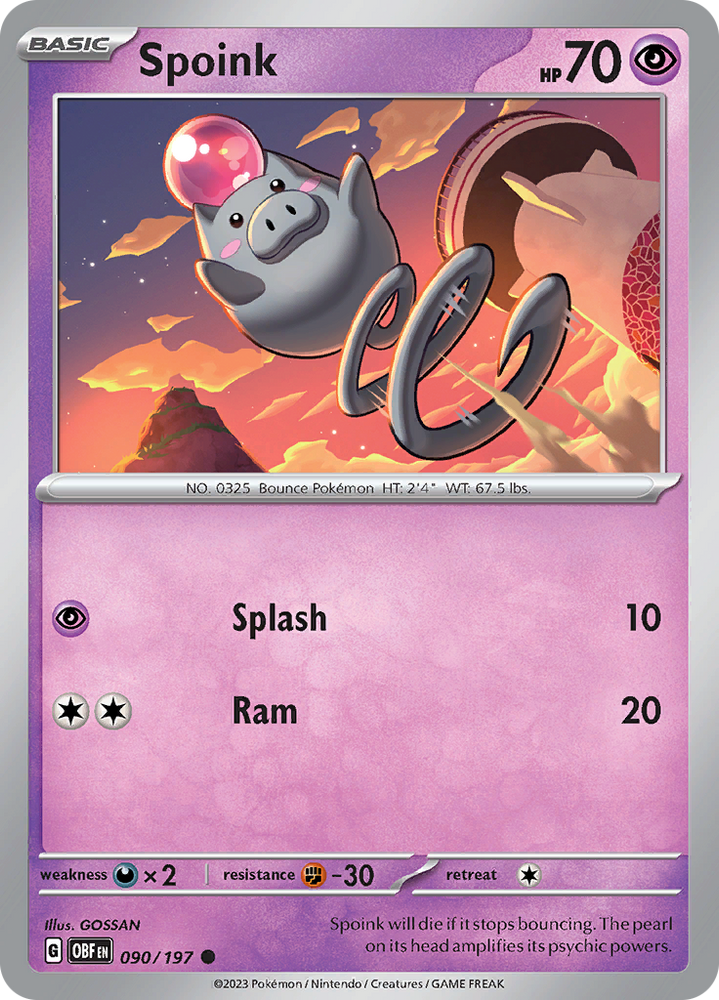 Spoink (090/197) [Écarlate et violet : flammes d'obsidienne] 