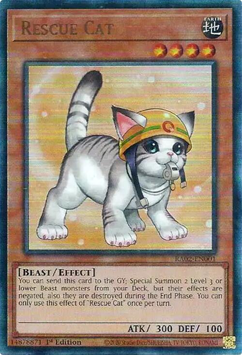 Rescue Cat (Alternate Art) (PUR) [RA02-EN001] Prismatic Ultimate Rare