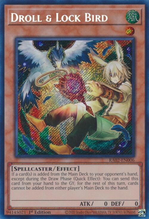 Droll & Lock Bird (Alternate Art) (Secret Rare) [RA02-EN006] Secret Rare