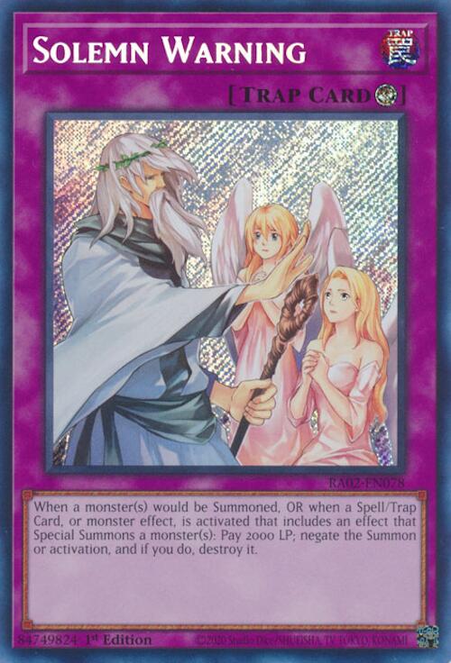 Solemn Warning (Secret Rare) [RA02-EN078] Secret Rare