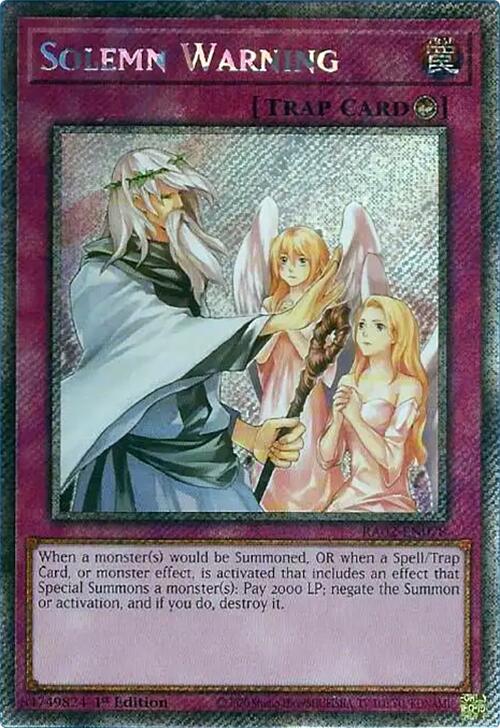 Solemn Warning (Platinum Secret Rare) [RA02-EN078] Platinum Secret Rare