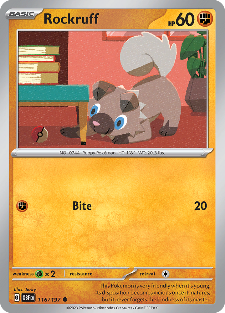 Rockruff (116/197) [Écarlate et Violet : Flammes d'Obsidienne] 