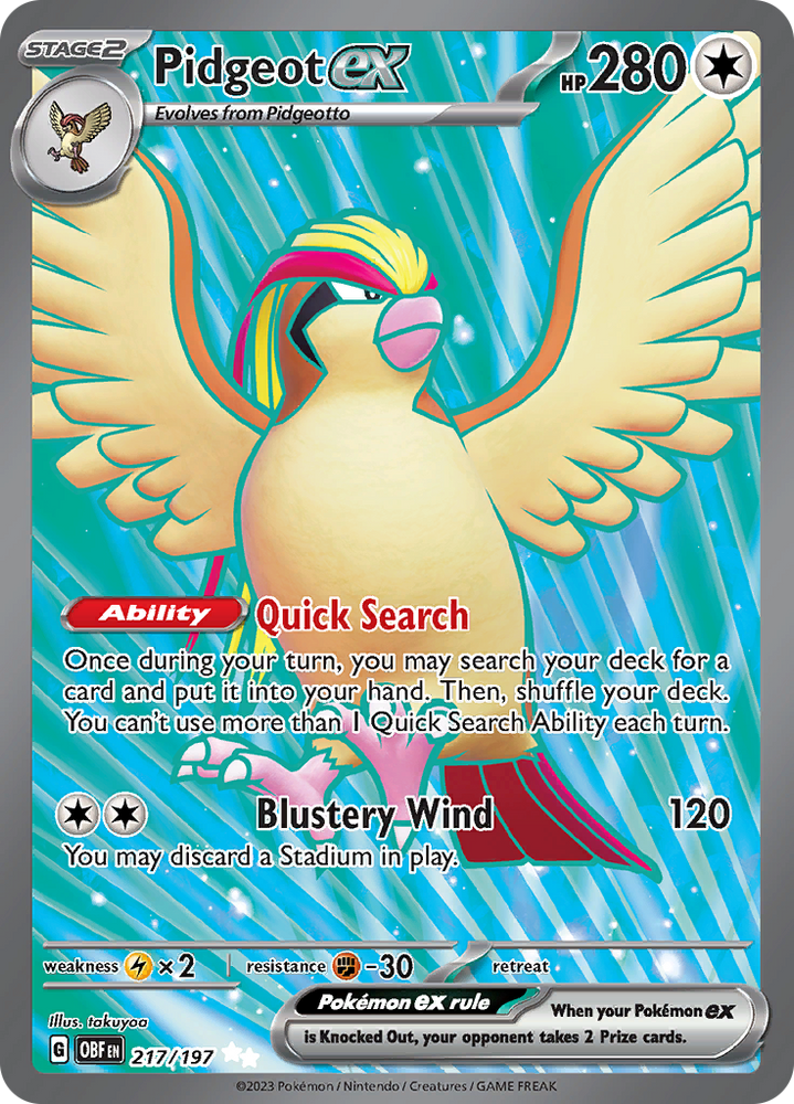 Pidgeot ex (217/197) [Écarlate et Violet : Flammes d'Obsidienne] 