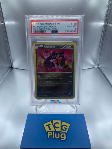 2012 Pokémon Rayquaza Holo Dragons Noirs et Blancs Exaltés PSA 8