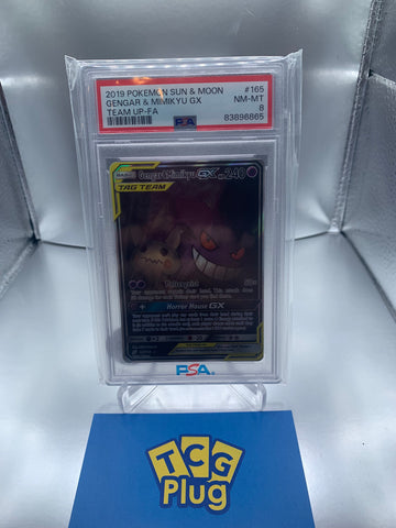 2019 Pokémon Gengar et Mimikyu GX Art Alternatif s'associent PSA 8