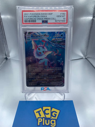 2021 Pokemon Vaporeon VMAX SWSH182 PSA 10