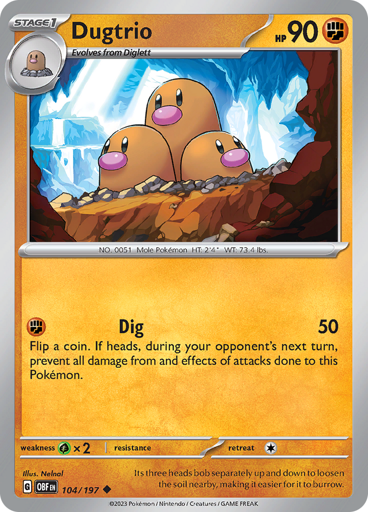 Dugtrio (104/197) [Écarlate et Violet : Flammes d'Obsidienne] 