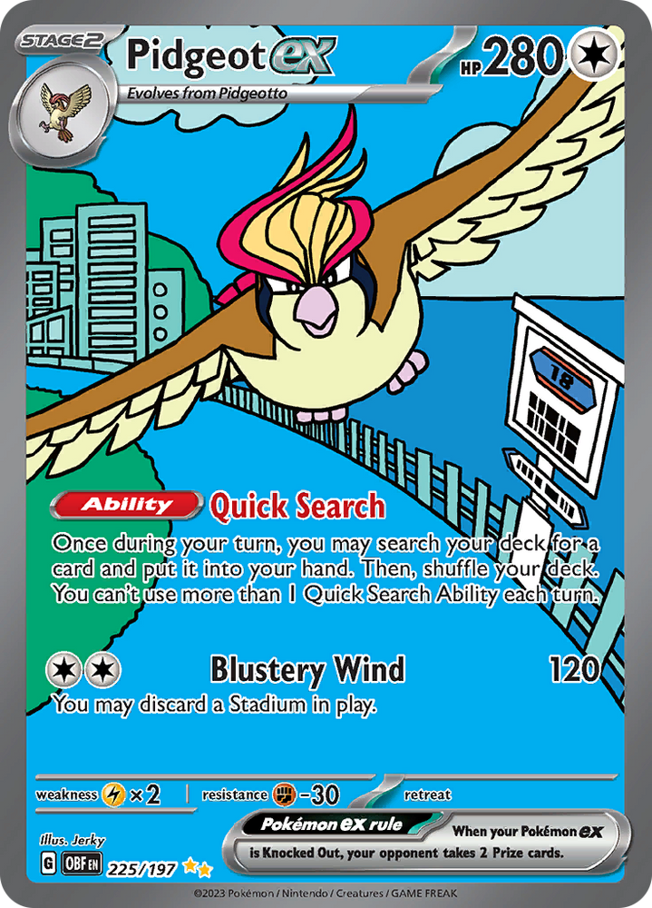 Pidgeot ex (225/197) [Écarlate et Violet : Flammes d'Obsidienne] 