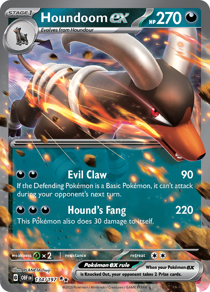 Houndoom ex (134/197) [Écarlate et Violet : Flammes d'Obsidienne] 