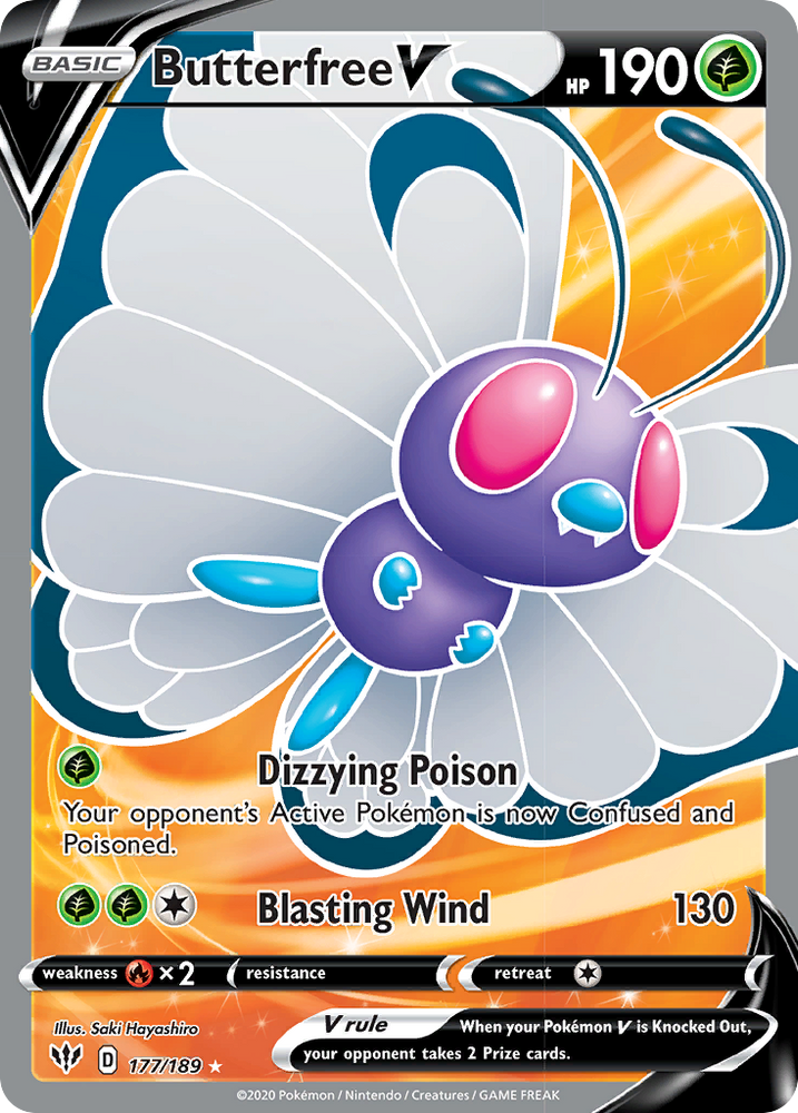 Butterfree V (177/189) [Épée et Bouclier : Ténèbres en feu] 