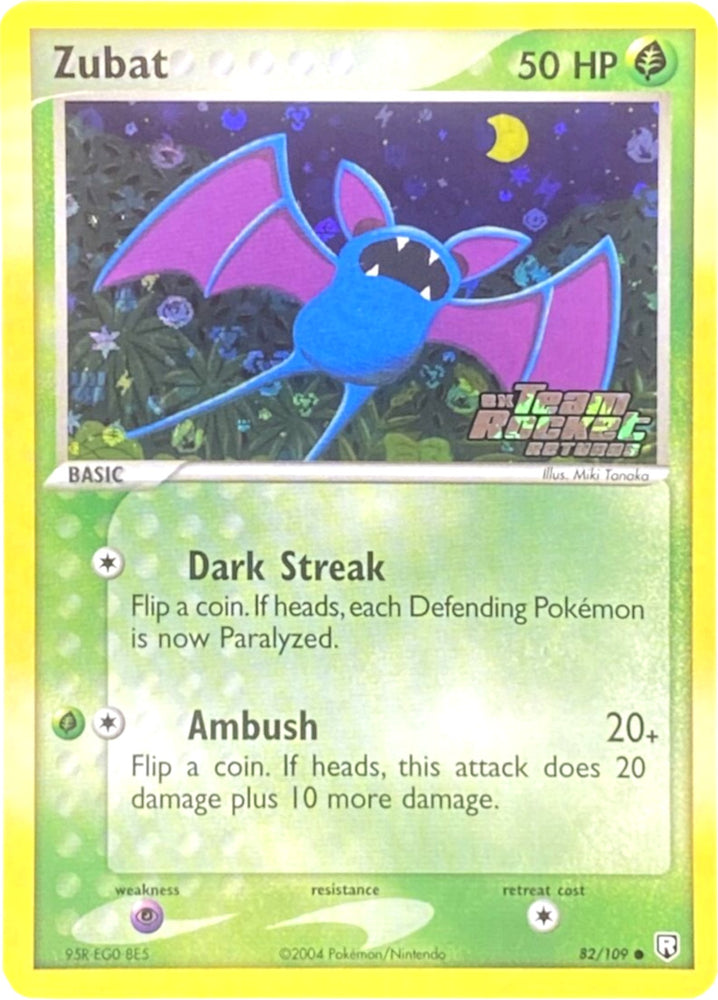 Zubat (82/109) (Estampillé) [EX : Team Rocket Returns] 