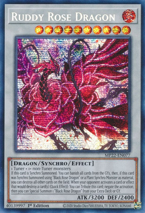 Ruddy Rose Dragon [MP22-EN077] Prismatic Secret Rare