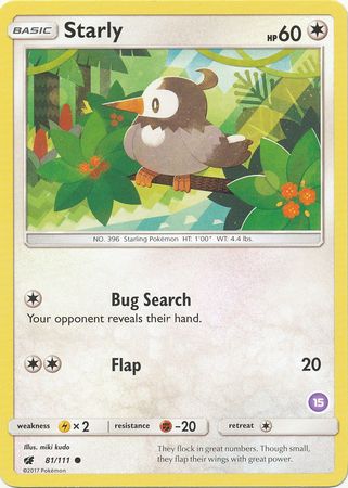 Starly (81/111) (Deck exclusif #15) [Soleil et Lune : Kit d'entraînement - Alolan Sandslash] 