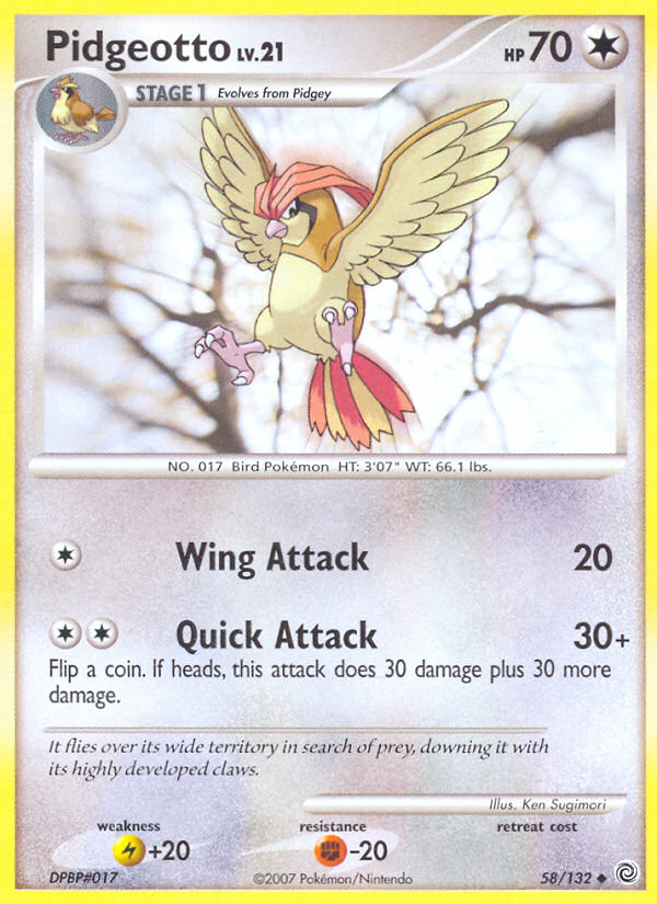 Pidgeotto (58/132) [Diamant et perle : merveilles secrètes] 